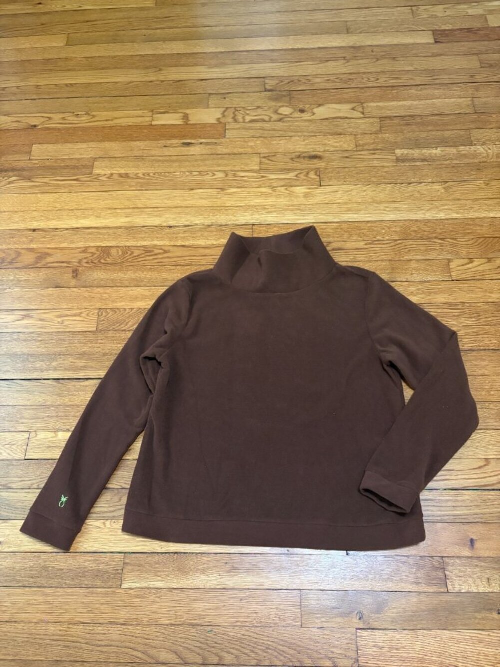 Dudley Stephens Womens Sweater XL Park Slope Fleece Mock Neck Cozy Brown NWT